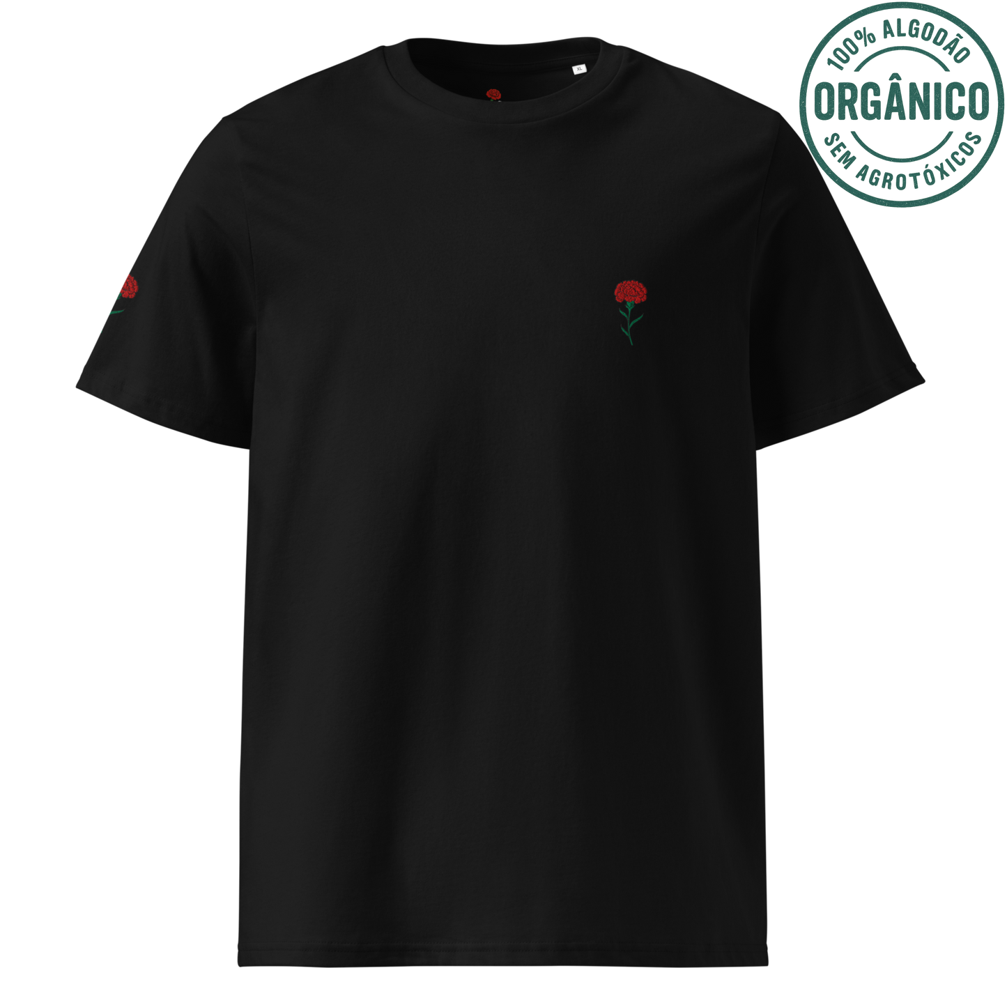 T-Shirt Unissex Algodão Orgânico “Cravo Duplo Bordado” | Sustentável