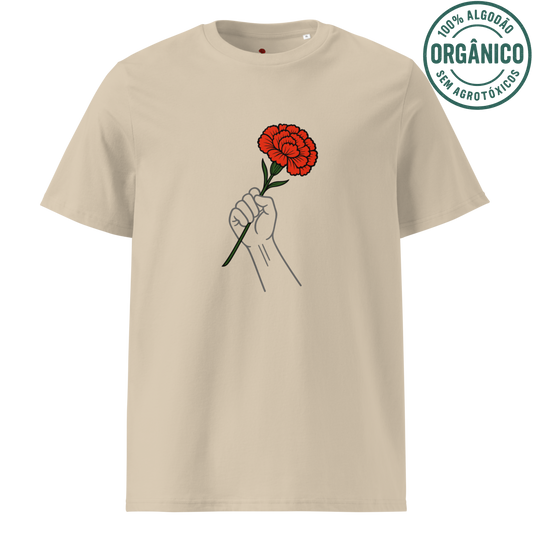 T-Shirt Unissex Algodão Orgânico “Flor em Punho” | Sustentável