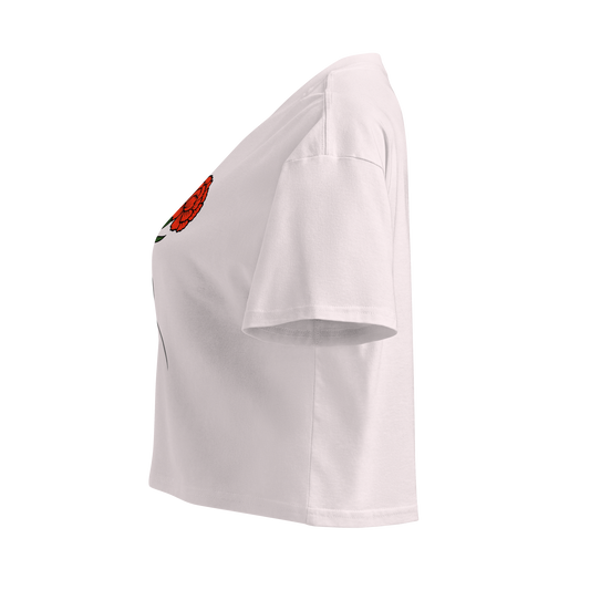 T-Shirt Cropped “Flor em Punho” | Algodão Sustentável